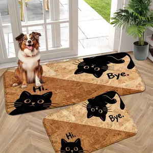 Cat Design Floor Mat, Easy Clean Indoor Outdoor Rug, Versatile Decorative Pad for Entryway Bedroom Kitchen Bathroom