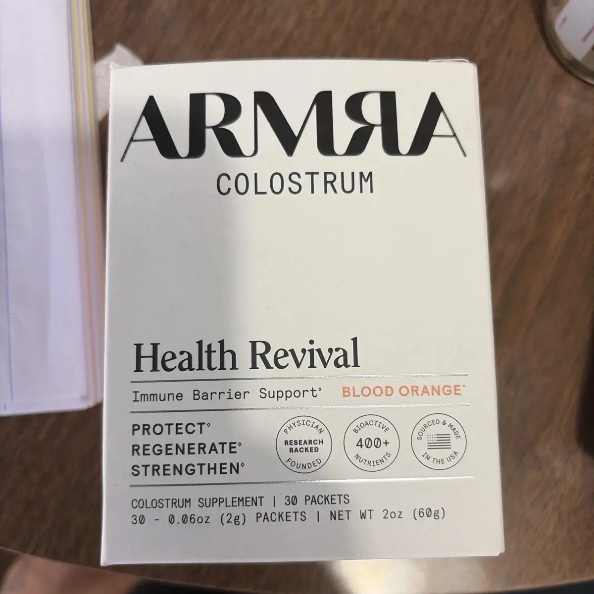 ARMRA Colostrum Health Revival Blood Orange 30 Packets 2oz