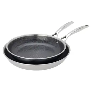Henckels Paradigm Ceramic 2-pc Stainless Steel Dual Performance Fry Pan Set Henckels Paradigm Ceramic 2-pc Stainless Steel Dual Performance Fry Pan Set