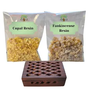 Resin Incense Set with Diffuser Incense Box, Natural Copal Resin & Frankincense Resin Variety Pack