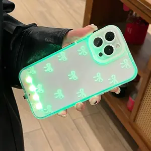 Vibrant LED Bowknot Phone Case, Compatible with iPhone 11/12/13/14/15/16/17 Pro/Pro Max/Plus, Stylish Protective Cover, Unique Design for Daily Use