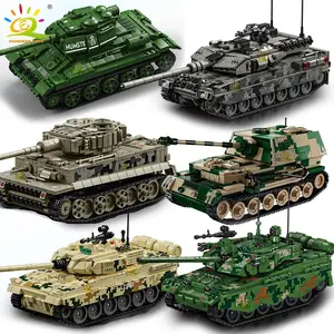 WW2 Military T-34 Tank Building Blocks Set for Children Army Car Truck Bricks Toy City Construction Bricks Gift