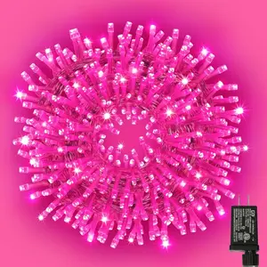 LAMPHOME 33ft Valentine's Day String Lights, Christmas Decorative Mini Lights, 100 LED Pink Fairy Starry String Lights Plug in, 11 Lighting Modes for Valentines Day Tree Decorations (Pink)