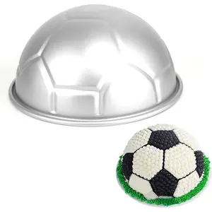 8 Inches Football Soccer Cake Pan DIY 3D Nonstick Aluminum Ball Cake Molds Birthday Baking Tool