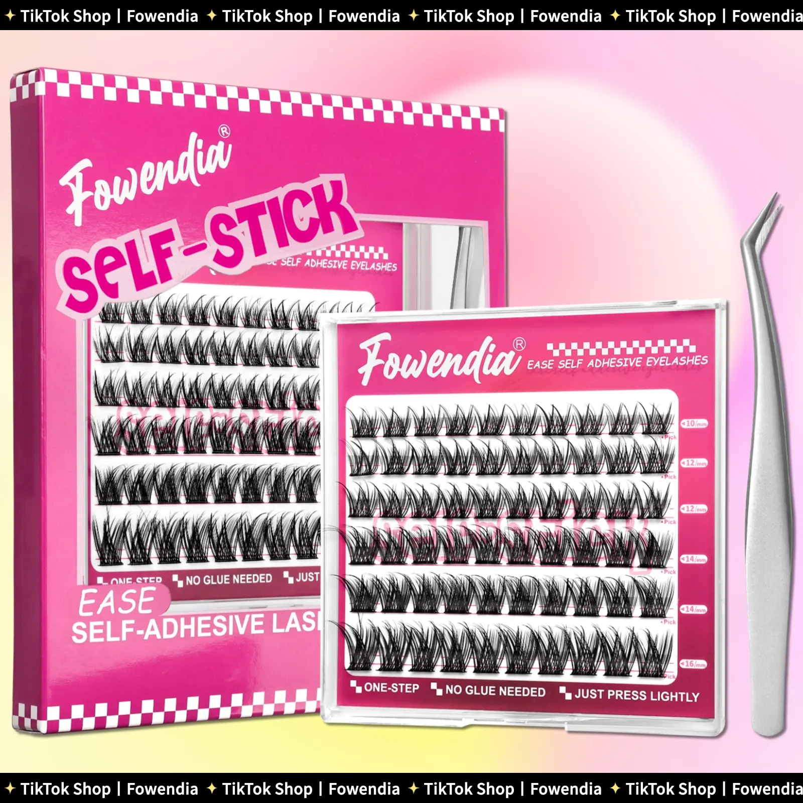 Fowendia Lashes Segmental Self-Adhesive Lashes Waterproof Lash Clusters Kit DIY Cluster No Glue Needed Dramatic Look Bottom Lash 10-16mm Mixed Eyelashes Makeup Cosmetic Lash Extension Eyelash Extensions Kit dealsforyoudays