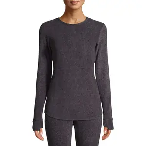 Cuddl Duds Women’s Softwear with Stretch Long Sleeve Thermal Top – Lightweight Base Layer, Crew Neck, Ultra-Soft & Fitted Comfort