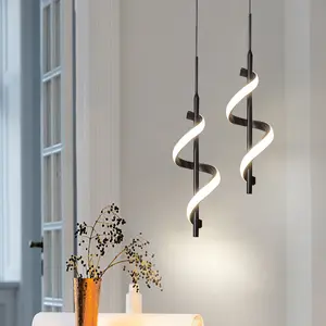 Modern LED Pendant Light Fixture, Ceiling Mount Design, Three Color Lighting Options for Living Room Bedroom Dining Bar Indoor Decor, Lighting Modes Adjustable