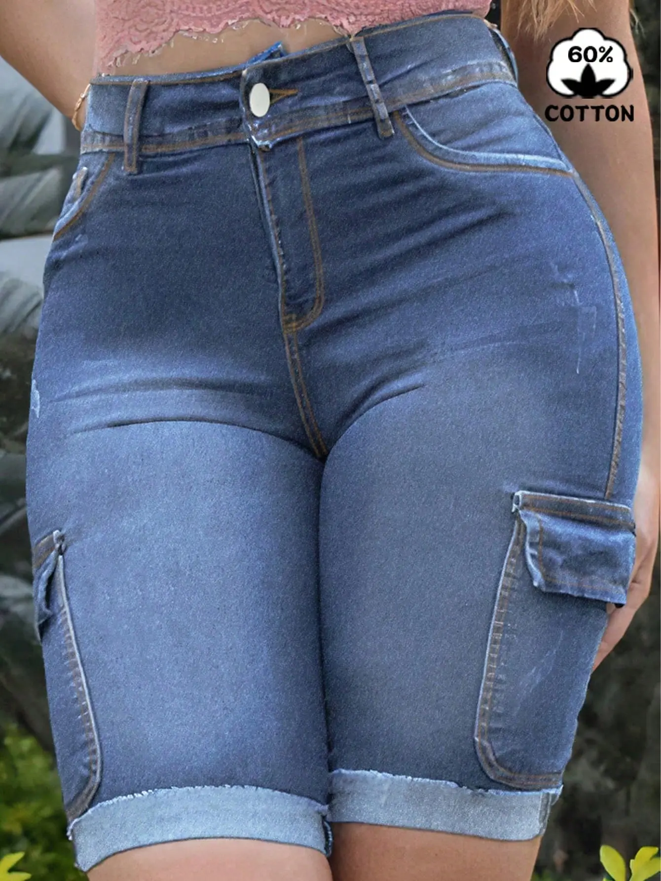 Women's Casual Denim Cargo Shorts