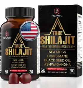 TRUE Shilajit Gummies – Pure Himalayan Blend with Ashwagandha & Sea Moss for Natural Daily Energy & Focus, Fitness Dietary Supplement Vitamin