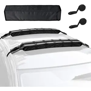 Kayak Roof Rack Pads Universal  Roof Rack Soft  Surf Crossbars  Bars for Surfboard SUP Paddleboard with 2  Tie Down Straps and Portable Storage Bag, 33in Long (Pair)