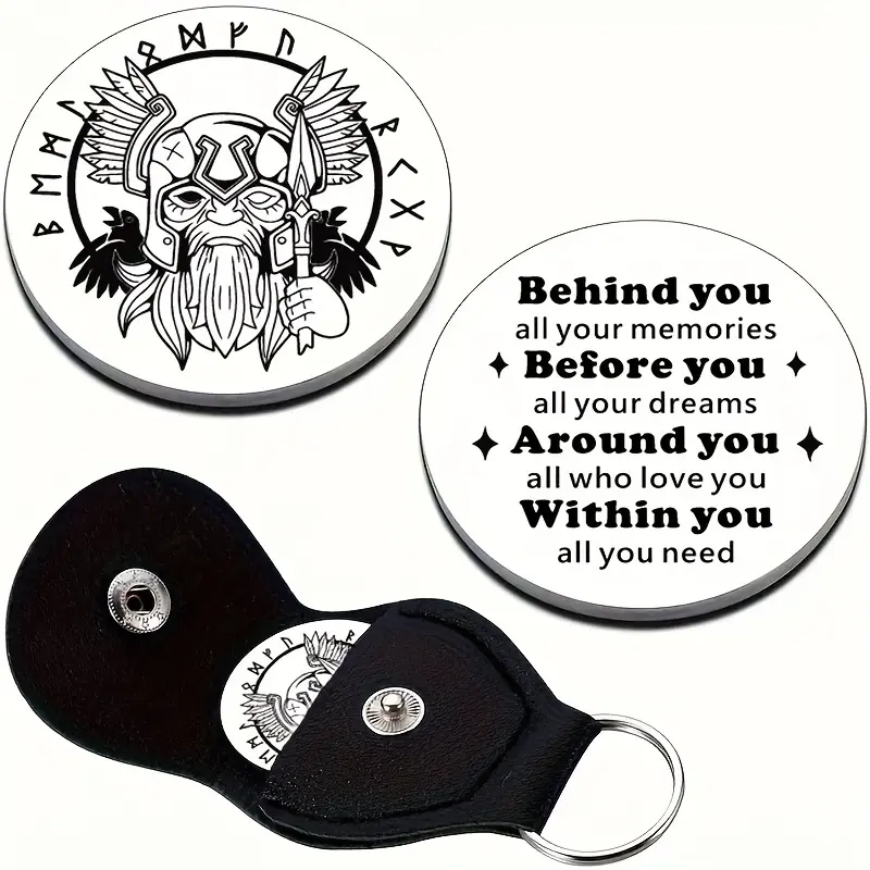 Stainless Steel Viking Rune Keychain with Enhanced Durability and Inspirational Quote, Unisex Simple Design, Perfect Gift for Birthdays & Holidays, Keychain Accessory