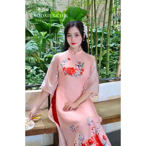 Floral Vietnamese Modern Ao Dai Set | Áo Dài Cách Tân A6