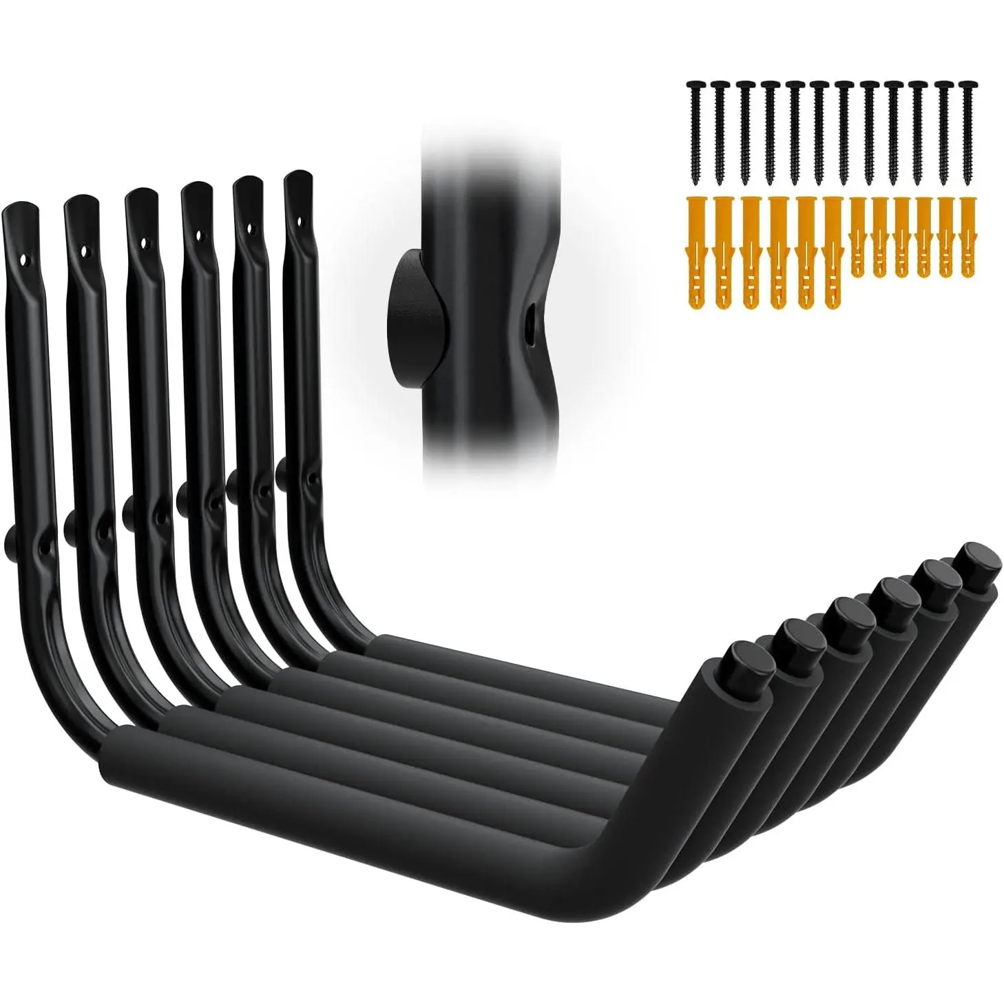 Wall-Mounted Kayak Storage Racks - Home Organizer Hooks for Bulky Items (Canoe, Ladder, Folding Chairs, Surfboard, Snowboard, Hose, Tools) - Indoor/Outdoor Garden Organize Solution with Item Protection