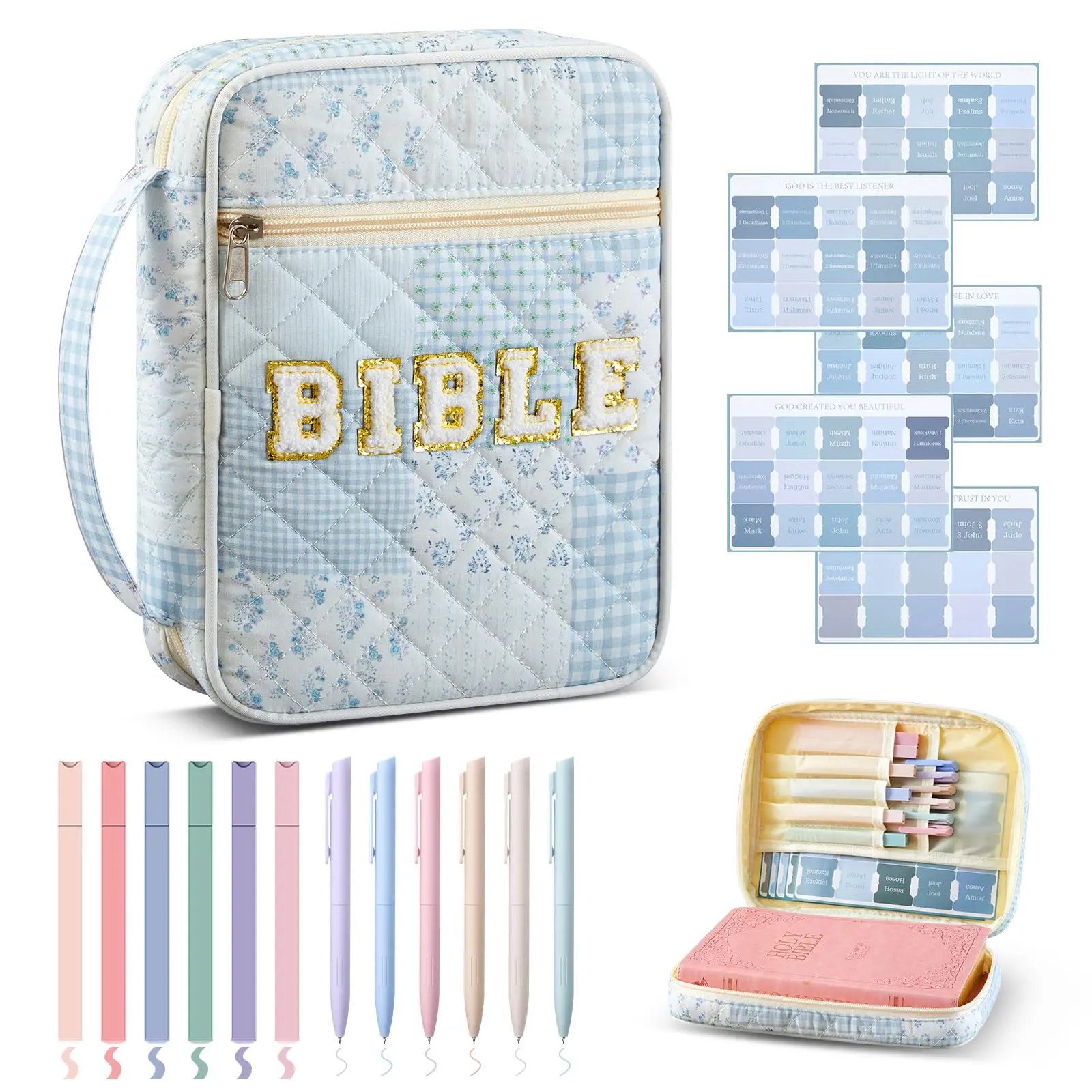 Light blue floral-Handheld style