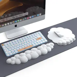 Cloud Ergonomic Wrist Support Mouse Pad, 2-piece set, perfect for computer office and gaming use, providing comfortable support and protecting wrists Desk Accessories