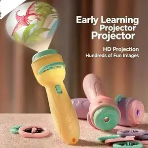 Children's projector flashlight light-up toy, early education image recognition fun cartoon projector