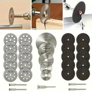 Diamond Cutting Grinding Wheel Set, High-Speed Drill Accessories, Dual Mesh Sanding Discs, Woodworking Metal Tools Parts, Replaceable Blades