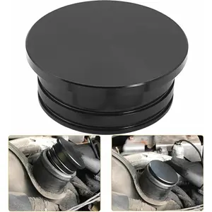 Turbo Resonator Plug Cover Cap, Alluminum Billet Resonator Plug Cover Cap for 6.6L 2004.5; 2005; 2006; 2007; 2008; 2009; 2010 Duramax Diesel LBZ LLY LMM - (Black)