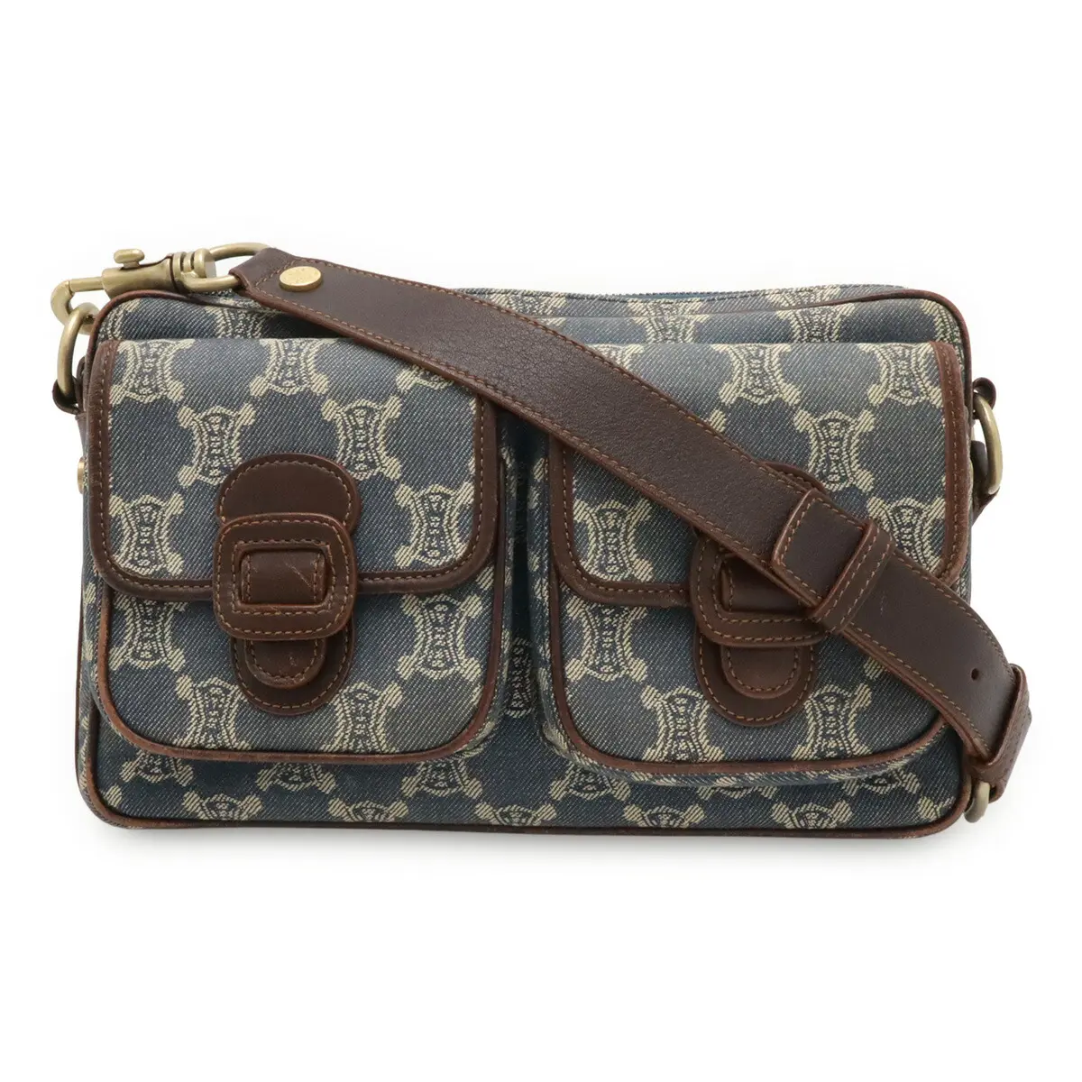 Pre-owned Celine Denim Shoulder Bags Macadam Canvas Shoulder Bag