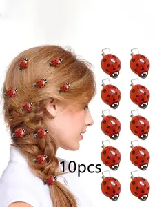 10 Pcs Ladybug Hair Clips for Women, Cute Animal Pattern Alligator Clips, Spring Party Decorations, DIY Crafts Hairpins
