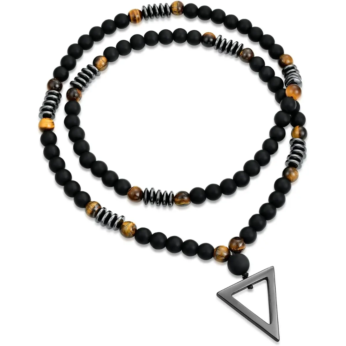 Tiger Eye Necklace for Men Bead Necklace Mens Natural Stone Crystal Healing Necklace Mens Jewelry Gifts for Men Tiger Eye Beads Bracelet