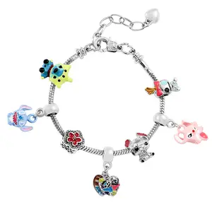 Disney Colorful Alert! Stitch Beaded Bracelets with Fun Charms HERE Unisex Fashion Jewelry for All Creative Crafting Enthusiasts