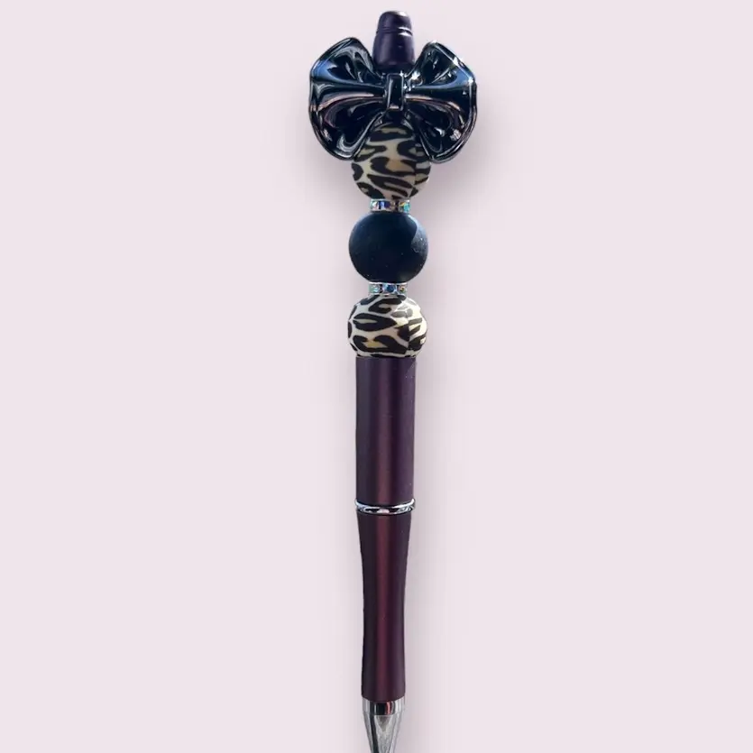 “Cheetah print” beaded pen