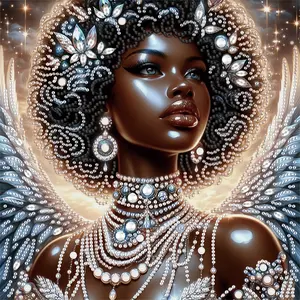 5D Diamond Painting Kit Angelic Queen Unframed Canvas Wall Art Indoor Decor Bedroom Living Room Home Office 11.8x11.8 Inch Irregular Diamonds
