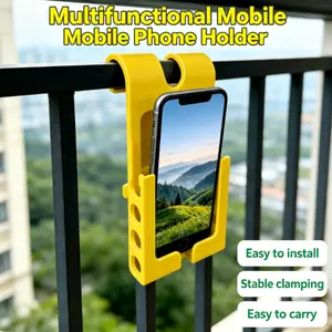 Multifunctional Hanging Phone Holder, 3D Printed Clip-On Phone Stand for Travel, Luggage & Camping, Universal Mount for Balcony Railing, Hands-Free Viewing, Portable & Easy Install