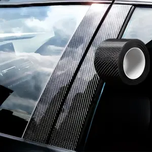 Carbon Fiber Pattern Car Sticker, 1 Roll Multi-functional Waterproof Car Body Sticker, Anti-scratch Car Decorative Sticker for Car Door, Car Body, Car Interior, Car Decals, Automobile Decals