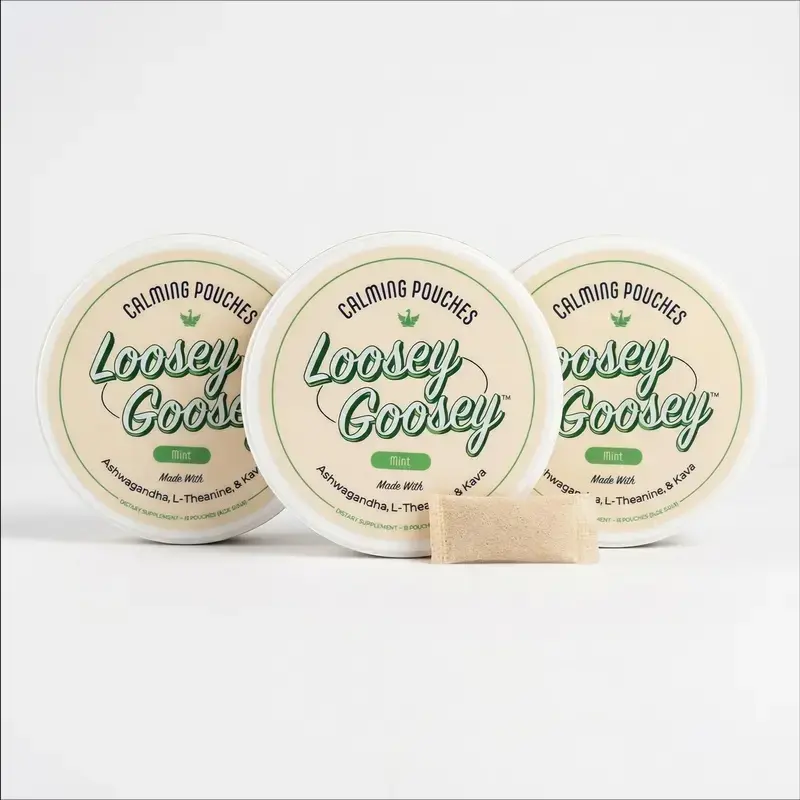 Loosey Goosey 3 Pack of Calming Pouches - Feel Calmer, Stay Sharper - Nicotine-Free ( Mint and Cinnamon )