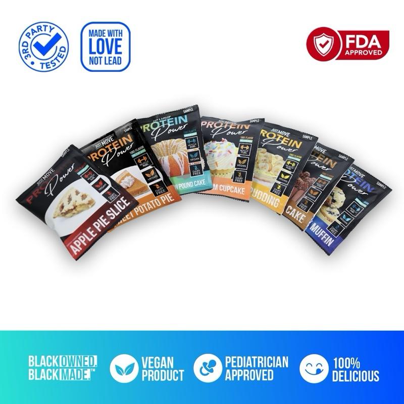 Just Move Protein Sample 7 Pack - Vegan (Plant Based) Organic, Dairy Free, Soy Free, Gluten Free, Keto, Peanut Free, 20g