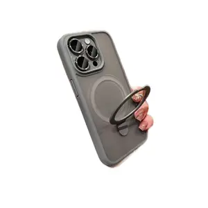 Magnetic Fulcrum Bracket Phone Case for Apple iPhone 16 15 14 Plus 13 Pro 12 11 Pro Max with Camera Lens Protection Included No Warranty
