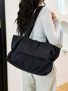 Women's Nylon Tote Bag, Large Capacity Shoulder Bag, Lightweight Commuter Bag, Casual Versatile Design, Perfect for Daily Use, Hand Shoulder Bag