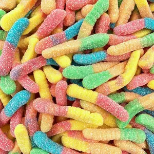Sour Gummy Worms | 1 Pound Bag of Neon Gummy Worms Candy | Classic Sanded Gummies for Parties, Goodie Bags, Snacking & Candy Buffets | Assorted Fruit Flavors