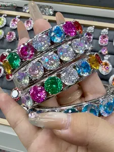 Selina(8283)gc.Large-sized alloy zirconia stunning bangles