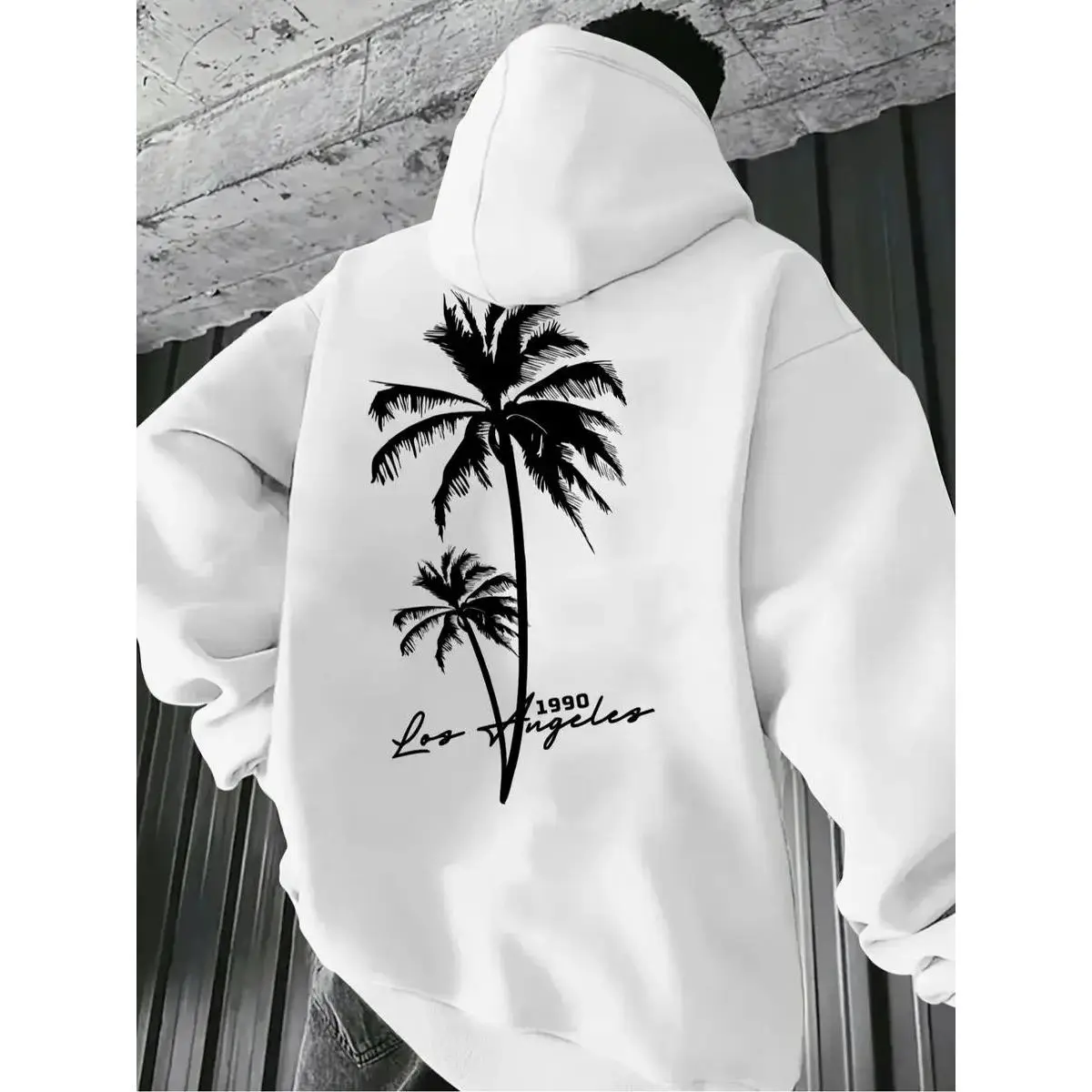 Men's Casual Letter Print Cotton Hoodie, Breathable Long Sleeve Pullover Top with Drawstring Pocket for Streetwear, Tops, Longsleeves, Sweatshirts, Soft, Menswear