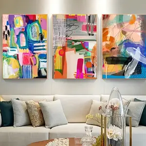 3-Piece Colorful Canvas Wall Art Set, Hawaiian Style Living Room Bedroom Decor, Modern Home Decor, Unframed Summer Indoor Decoration Gift