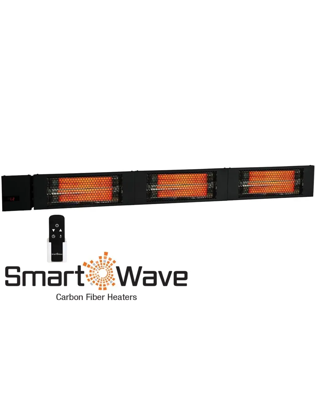 King Electric RKX2445-RMTX-BLK RK Radiant Heater - 61in Black, 3 Carbon Fiber Lamps, 240V 4500W, RF Remote with Timer, Aluminum Construction, Infrared Heat, IP55 Rating, Outdoor Use