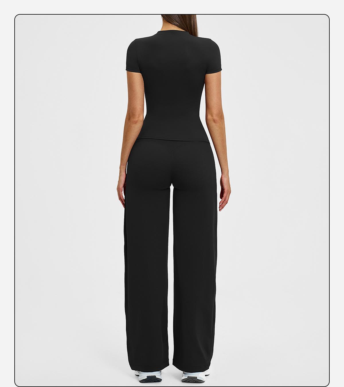 Women’s Solid Color Top & High Waist Leggings Sports Set by MFVIM - Casual, Comfortable, Breathable Two-Piece for Yoga, Gym, Workouts, Running, Ladies’ Gym Sportswear for All Seasons, Yoga Clothing Set SpringStatements