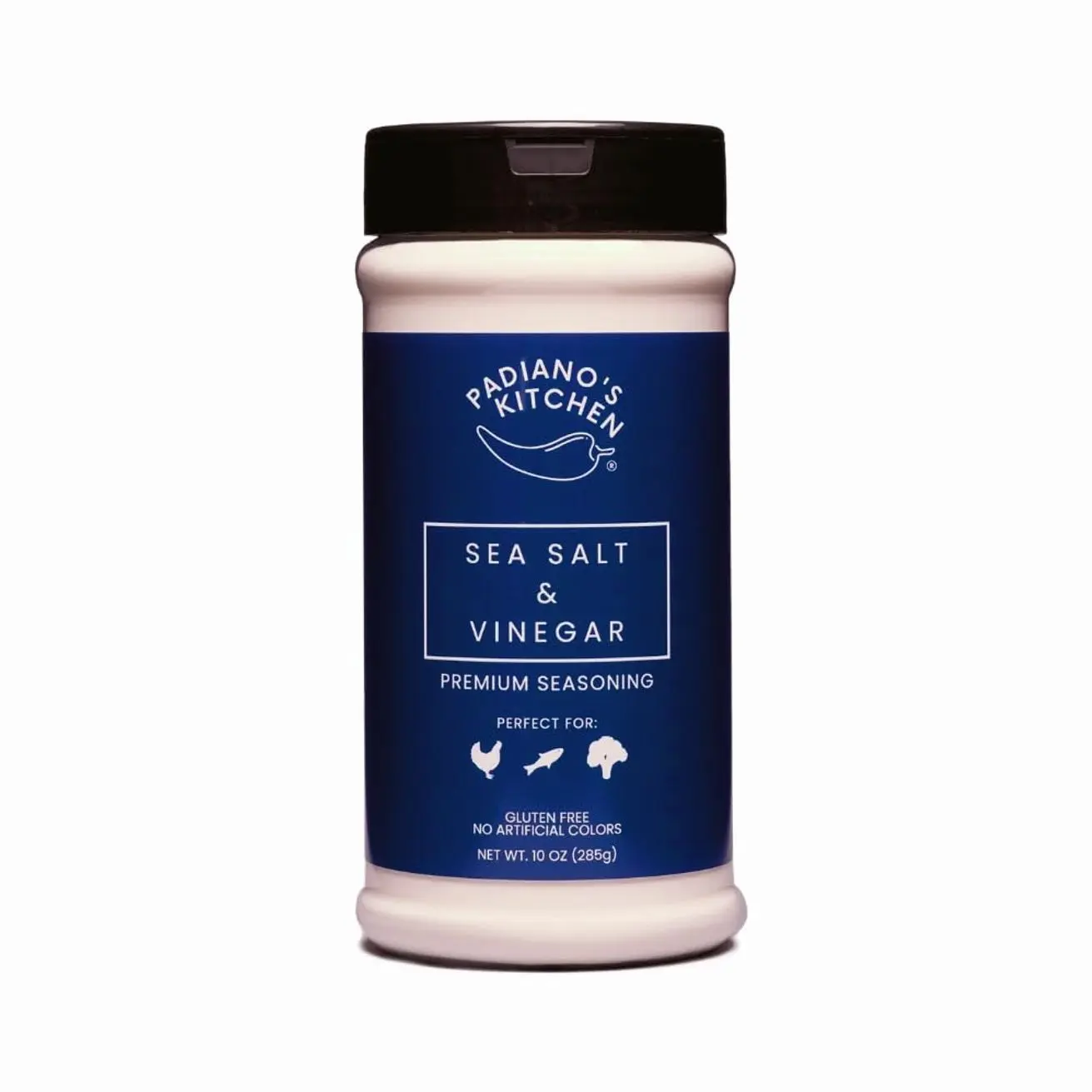 Sea Salt & Vinegar Seasoning, 10 oz, Premium Dye-Free Spice Blend from Padiano's Kitchen, Made in USA