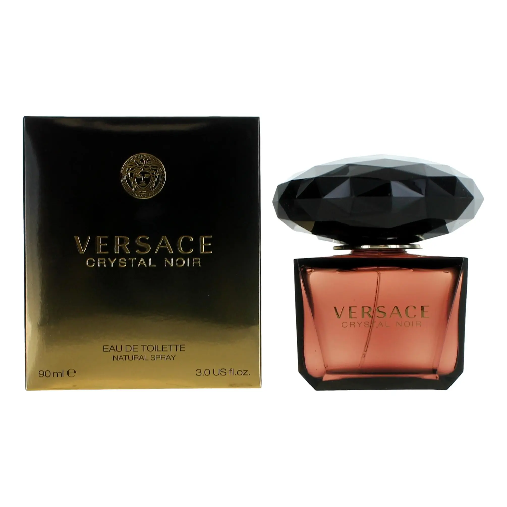 Versace Crystal Noir by Versace, 3 oz EDT Spray for Women, Spray Bottle, Signature Scent, Gardenia Mix, Feminine Energy, Amber Base, 3 To 3.9 Fl Oz, Floral, Daring Yet Reassuring, Musk