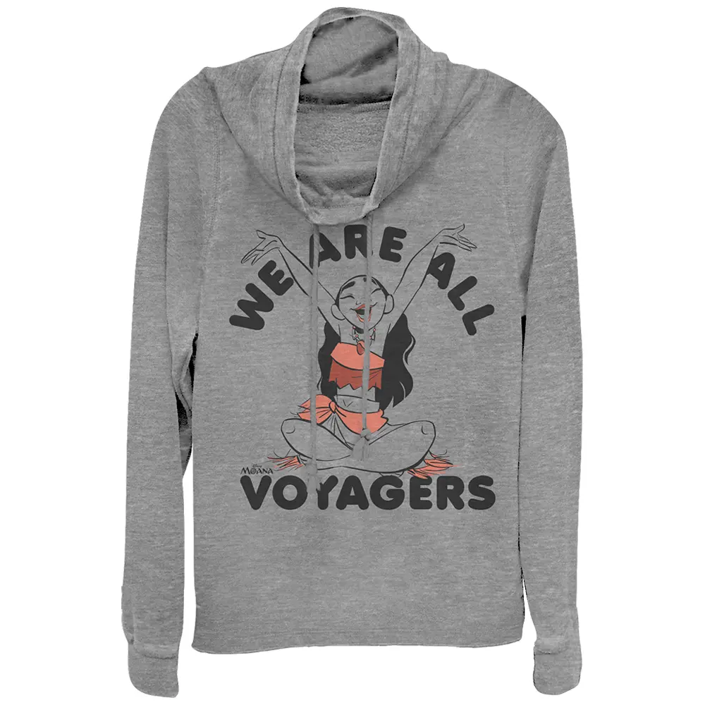 Juniors Womens Moana All Voyagers Cowl Neck Sweatshirt