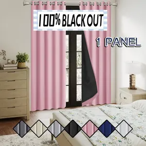1-piece set of 100% full blackout curtains, polyester material film lining, modern romantic minimalist blackout curtains, top perforated hanging method, suitable for bedrooms, dining rooms, living rooms, kitchens, balconies, gardens