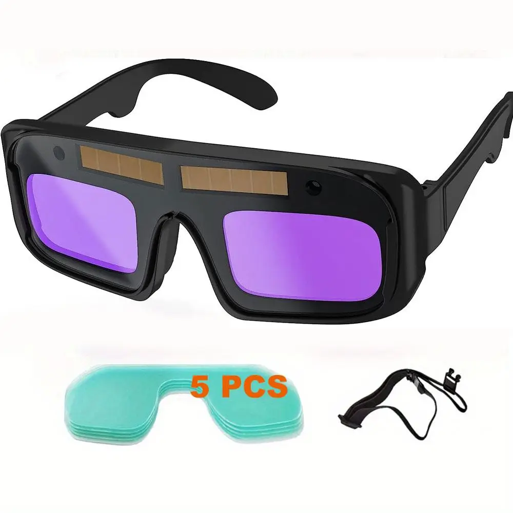 1 Set Auto Darkening Welding Glasses, Car Solar Welding Goggles, Welding Eye Protection Glasses, Welder Goggles, Car Welding Safety Tool