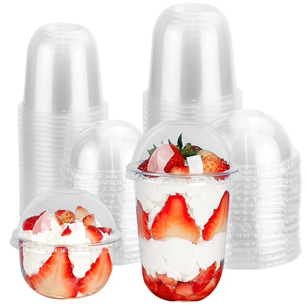 Clear Dessert Cup with Lid, 50pcs Disposable Dessert Cup, Dessert Packaging, Dessert Container for Yogurt, Fruit Salad, Ice Cream, Pudding, Cake, Party Supplies
