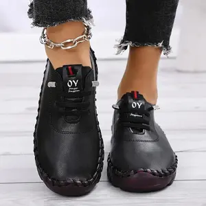 Versatile Casual Lace-Ups: Stylish Accents & Non-Slip Thick Sole