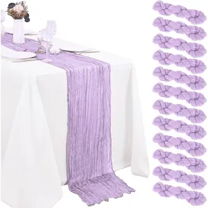 12 Pack Lavender Cheesecloth 20 x 120 inch Gauze 10FT Semi Sheer Boho Cheese Cloth for Wedding Birthday Baby Bridal Shower