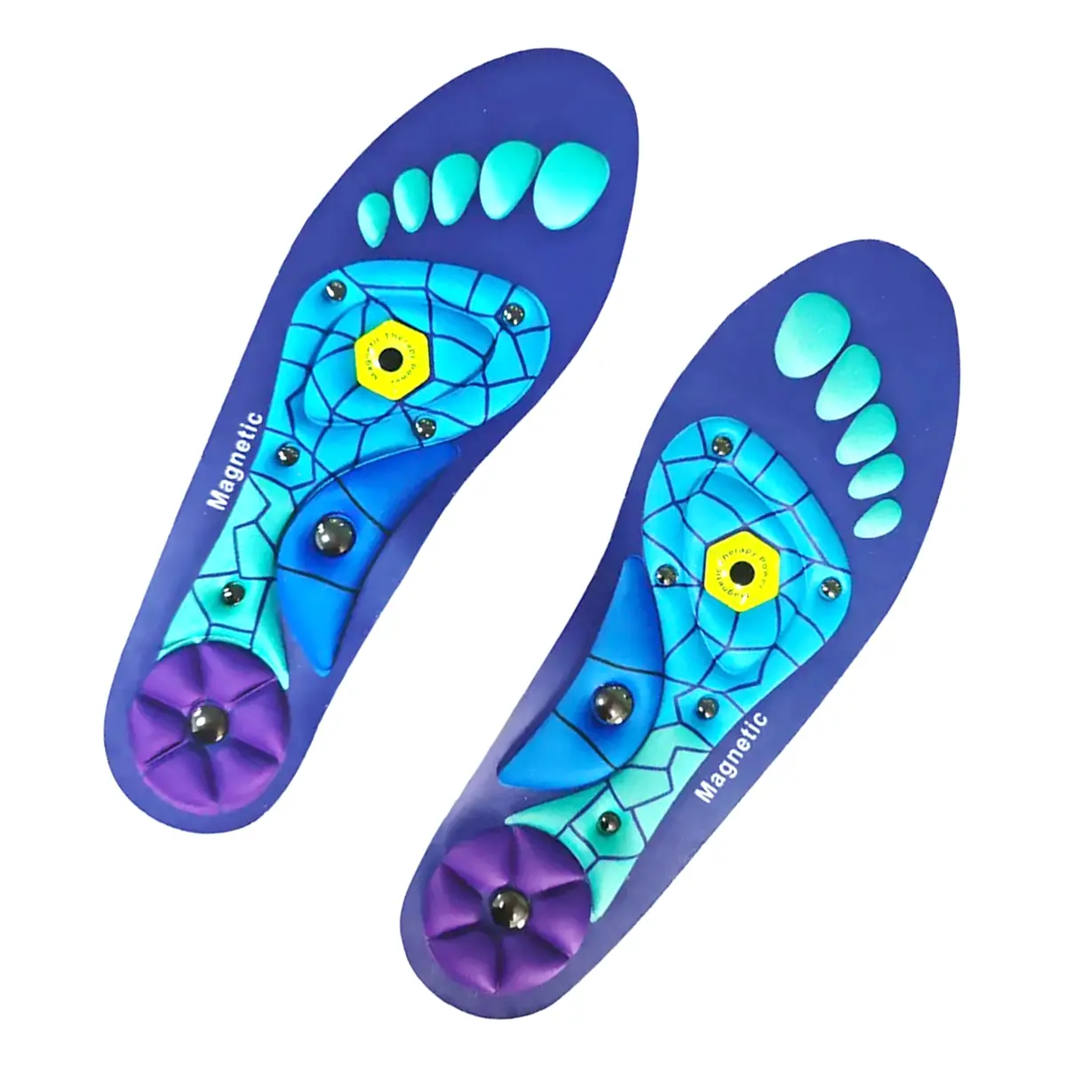 2026 Upgraded Magnetic Massage Insoles for Men and Women, Trimable High Arch Support Shock Absorbing Shoe Inserts, Breathable Plantar Fasciitis Relief Insoles Fit Daily Sneakers Work Boots, Support Up to 220 Lbs for All-Day Foot Comfort