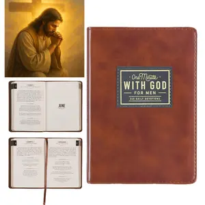 One Minute with God for Men | 365 Devotions in Brown Faux Leather | Daily Faith & Encouragement Journal | Portable 365-Day Reflection Book | Perfect Gift for Christmas, Birthdays, Holidays & New Year | Men’s Christian Self-Improvement Devotional Notebook